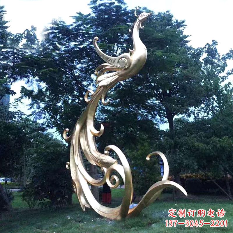 泉州镜面不锈钢凤凰雕塑