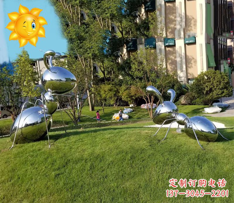 泉州优质镜面不锈钢蚂蚁雕塑