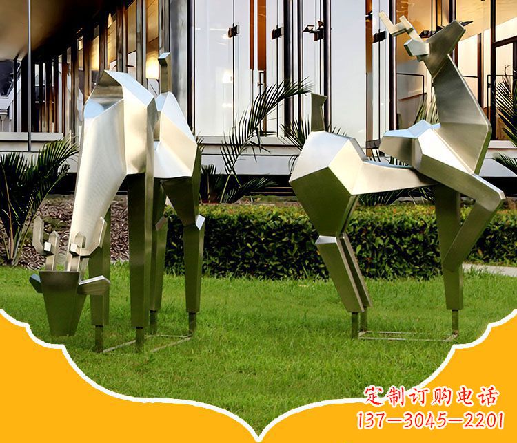 泉州镜面福鹿不锈钢雕塑