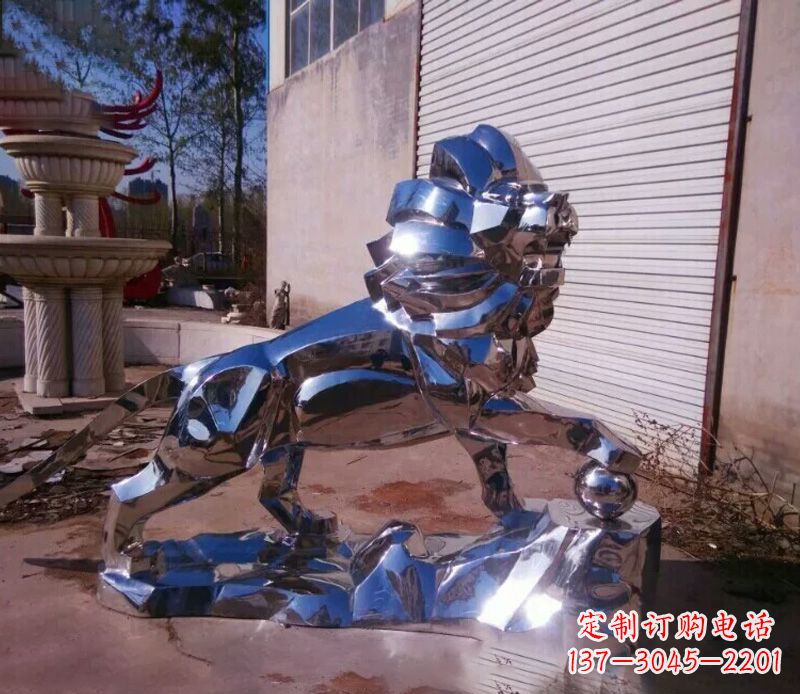 泉州中领雕塑推出的不锈钢狮子雕塑,极具艺术价…