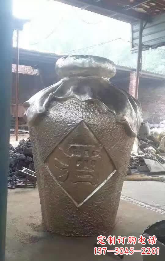 泉州传统文化气质的酒坛铜雕