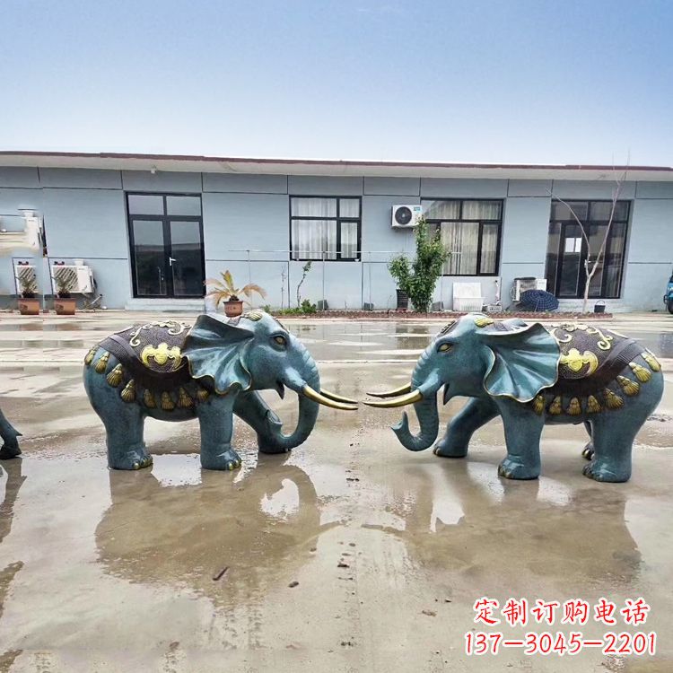 泉州烤漆铜雕小象雕塑