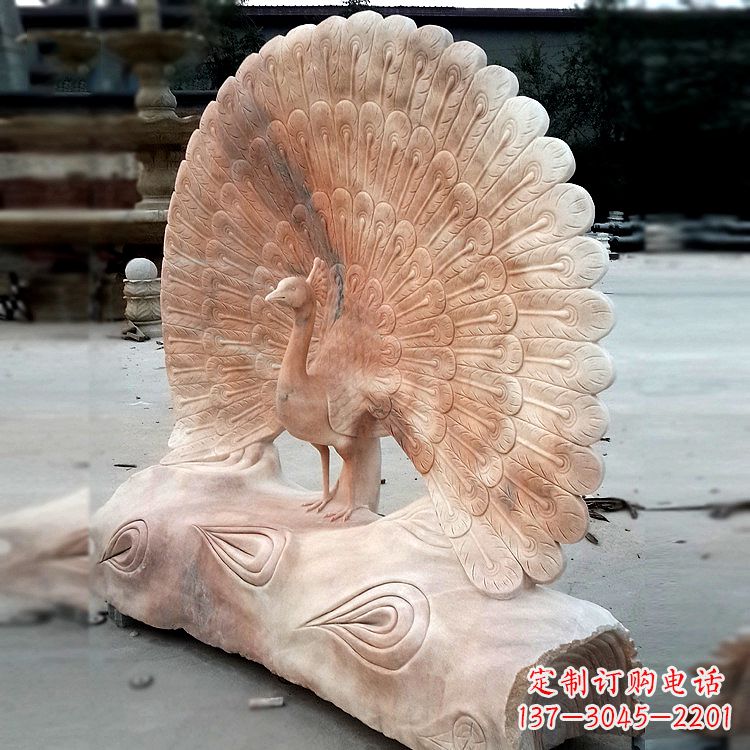 泉州艺术精美的孔雀石红雕塑