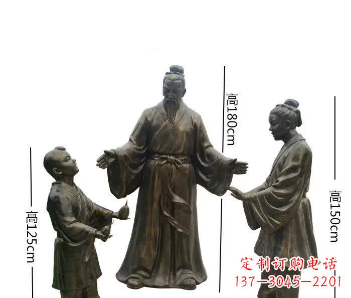 泉州经典传承，孔融让梨人物铜雕