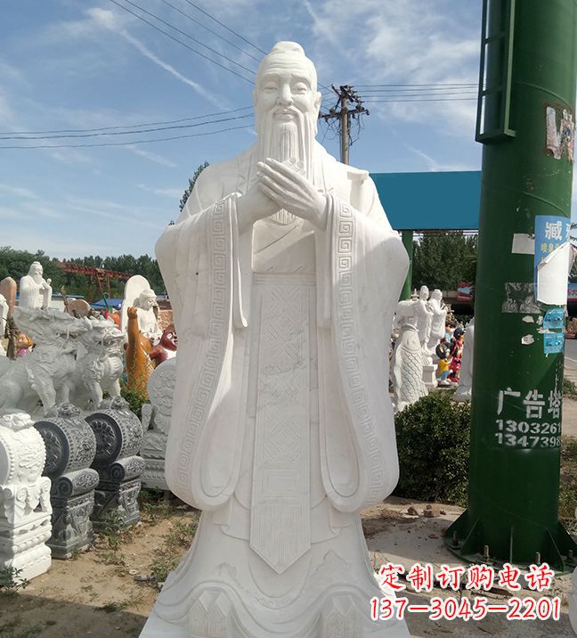 泉州中领雕塑|传承历史文化,精致孔子不锈钢雕塑