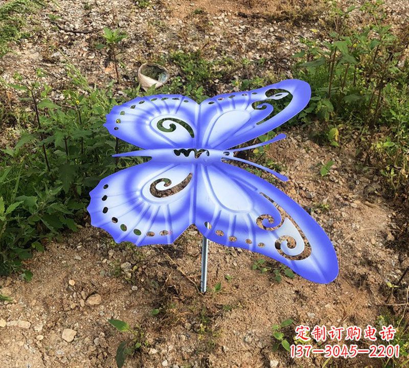泉州蓝紫色不锈钢蝴蝶雕塑