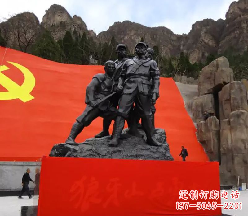 泉州狼牙山五壮士烈士铜雕,永载革命先烈光辉