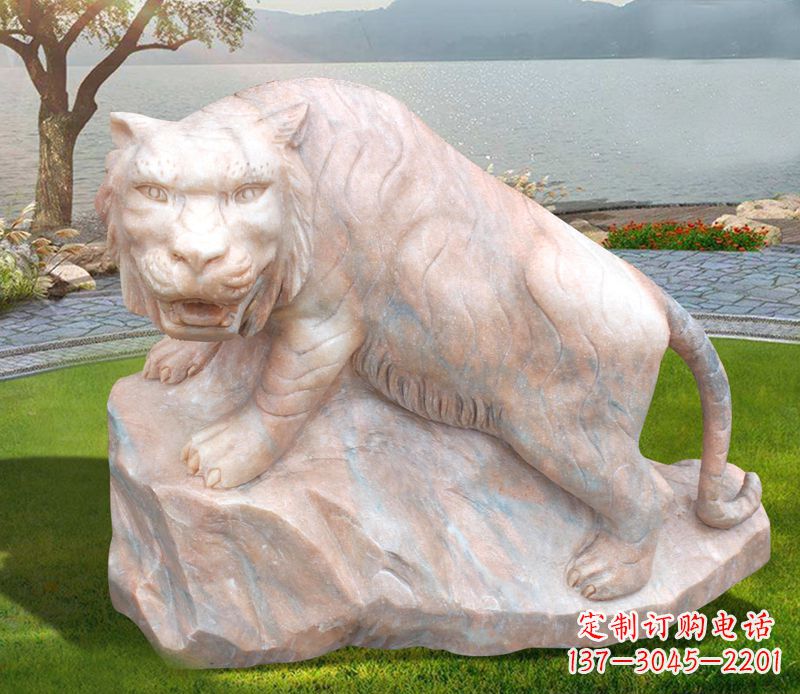 泉州金灿灿的老虎石雕公园动物摆件
