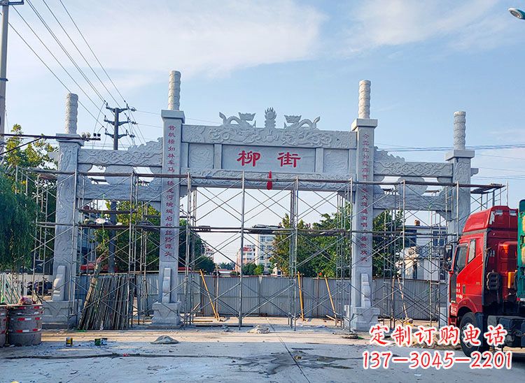 泉州牌坊石雕双龙,让它成为你家中的精美装饰