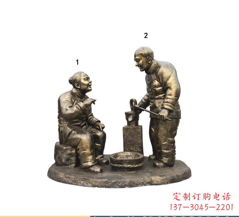 泉州质朴传神的老人铜雕