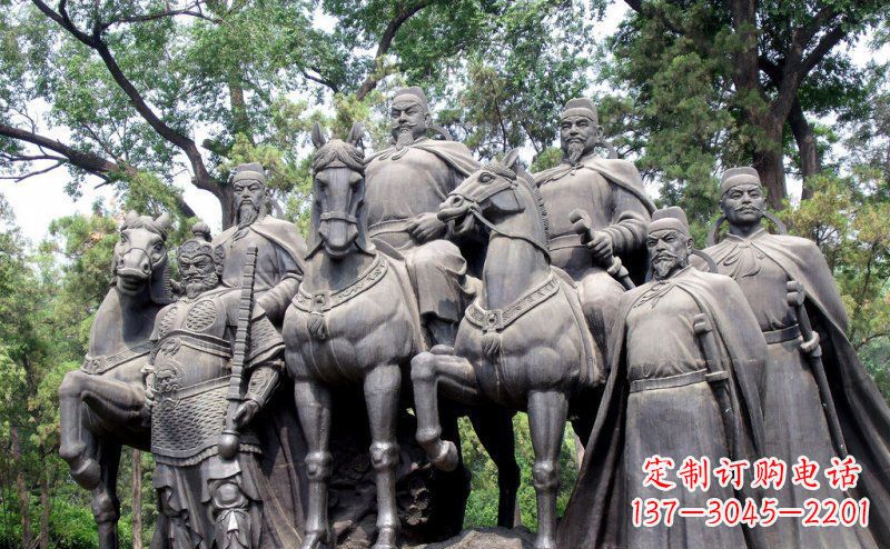 泉州李世民领兵名人铜雕,永久流传霸业辉煌
