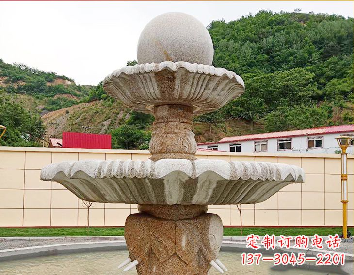 泉州精致莲花石雕喷泉,添点艺术气息