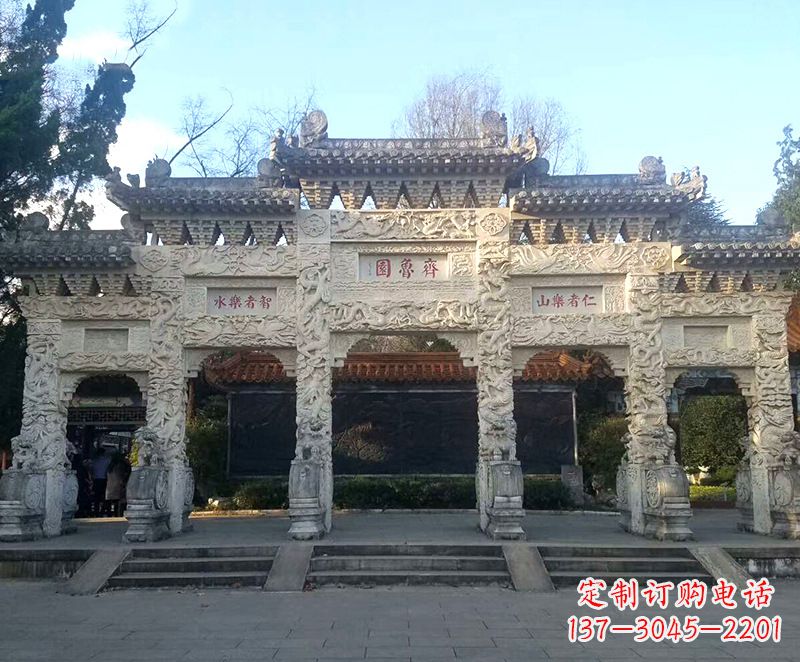 泉州传承石雕牌坊楼,领雕塑带来您极致定制
