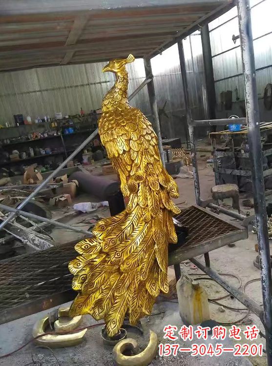 泉州鎏金凤凰,城市园林铸铜景观动物雕塑