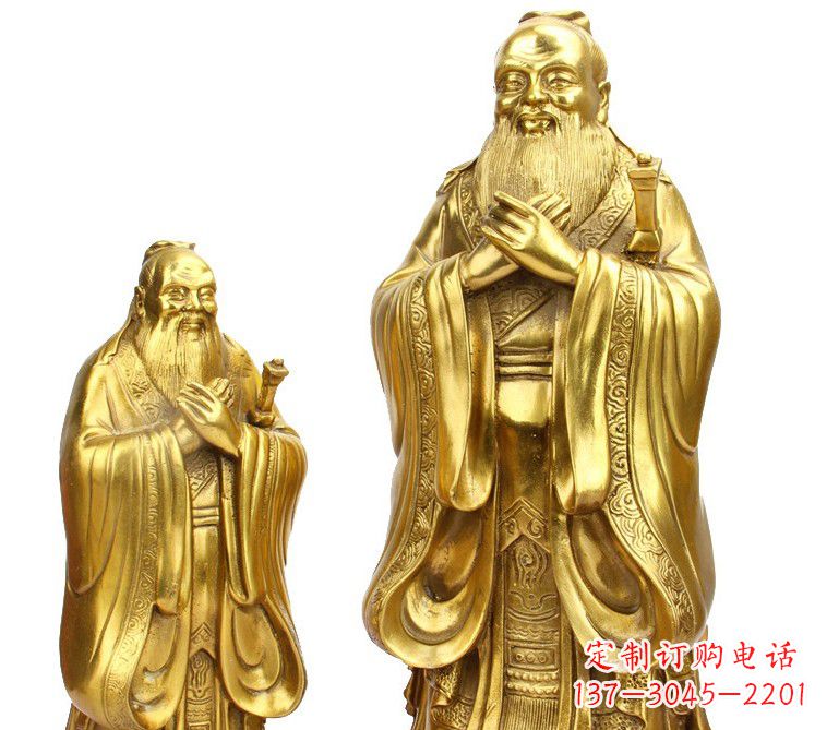 泉州鎏金孔子铜雕像
