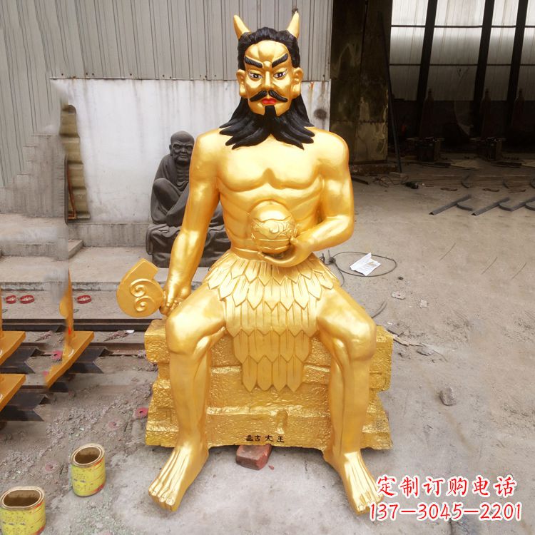 泉州神话雕塑——鎏金神农氏炎帝神像