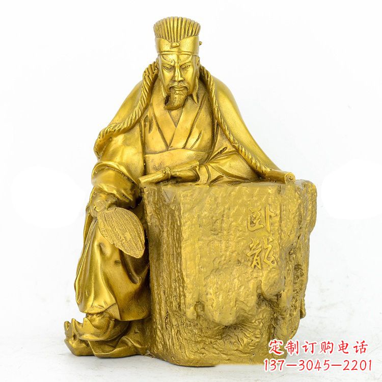 泉州精致细腻的诸葛亮鎏金雕塑