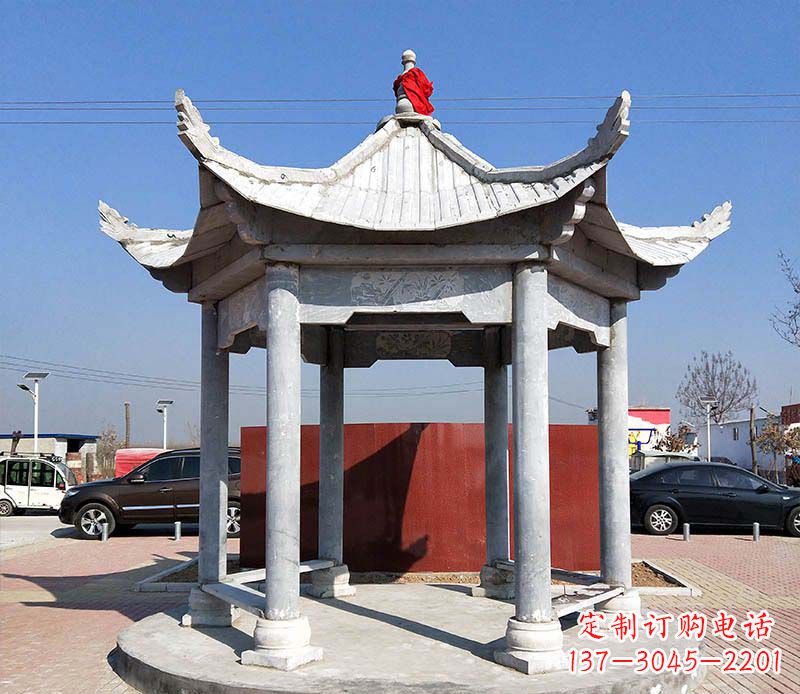 泉州六角仿古凉亭雕塑，古朴迷人