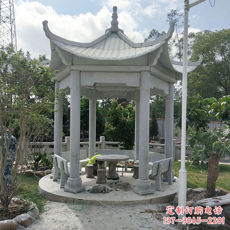 泉州六角大理石凉亭雕塑中领雕塑是一家专业的雕…