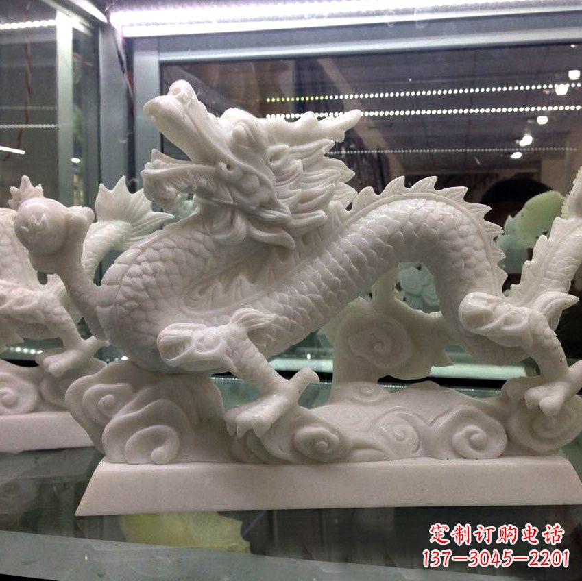 泉州龙雕塑汉白玉动物景观雕塑