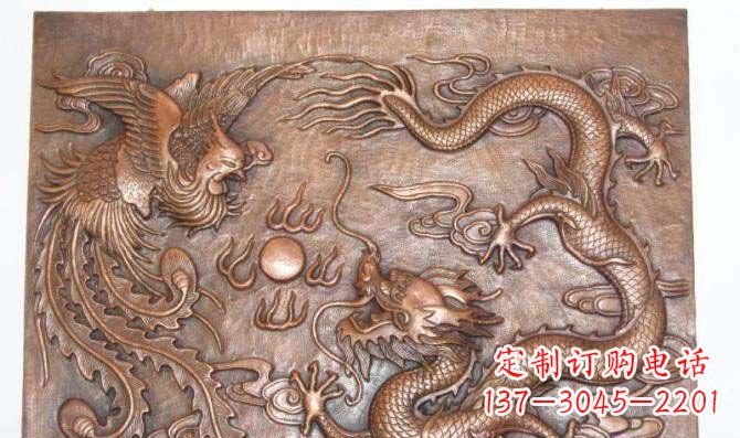 泉州典雅龙飞凤舞红铜壁画铜浮雕