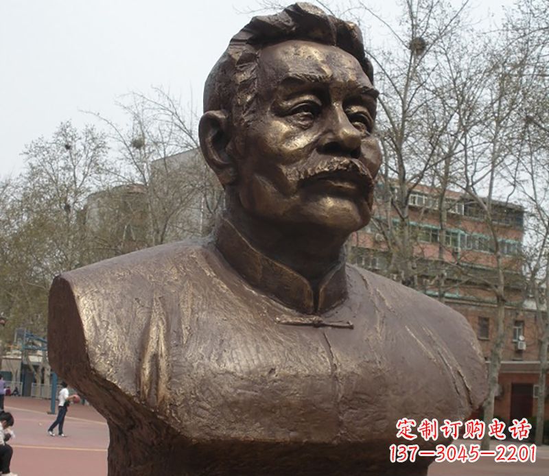 泉州鲁迅胸像名人铜雕是中领雕塑公司定制的一款…
