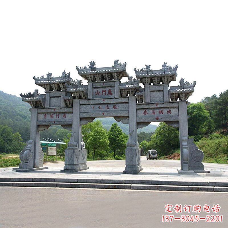 泉州鹿门山景区仿古石雕牌楼雕塑-让你亲近历史