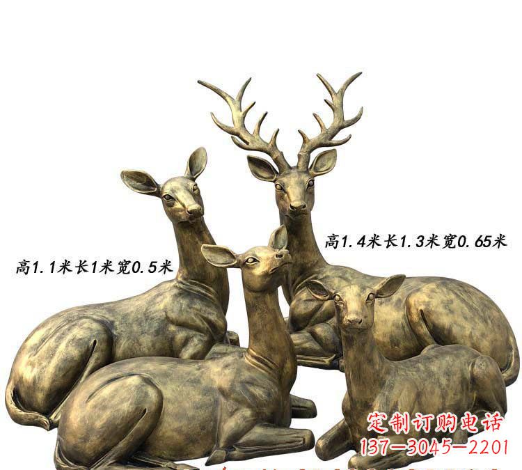 泉州精致鹿群铜雕,雕刻出无可比拟的优雅