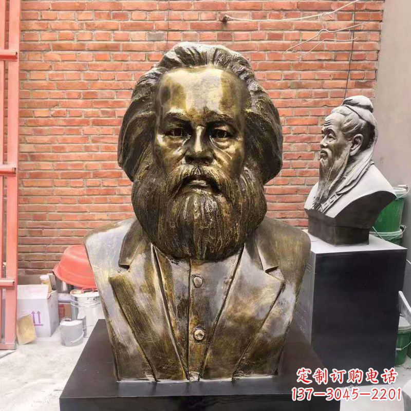 泉州马克思玻璃钢头像校园名人雕塑