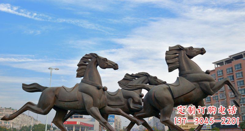 泉州马广场动物铜雕塑,精致细腻魅力无穷