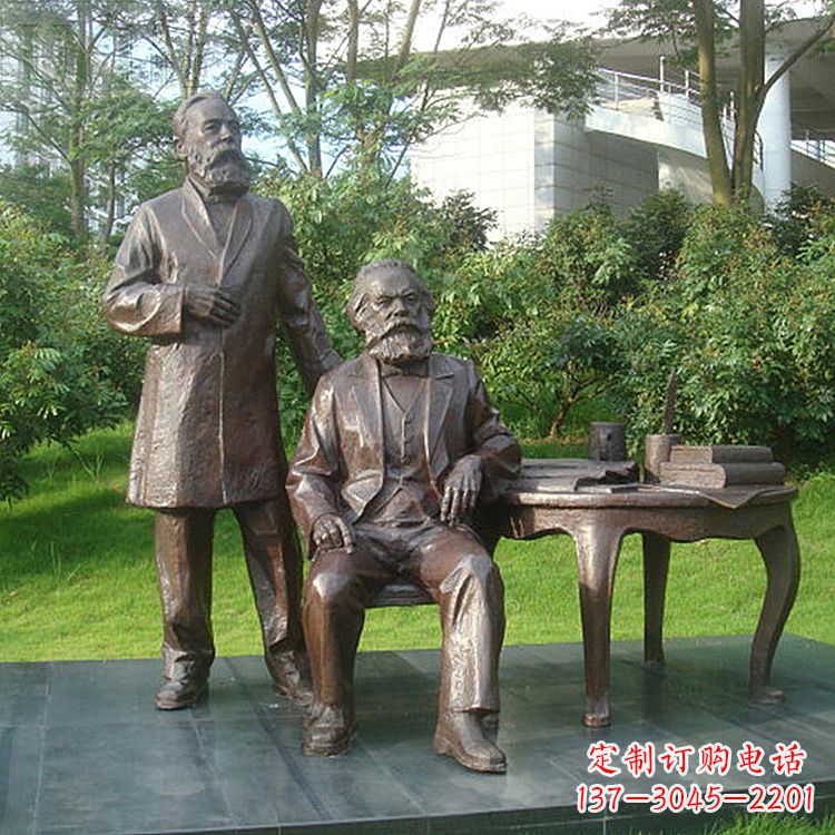 泉州恩格斯铜雕塑,现代城市情景细节体现