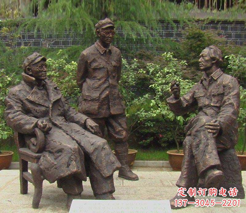 泉州精美手工雕刻的刘伯承—毛泽东雕像