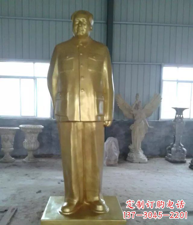 泉州优雅的毛主席玻璃钢仿铜人物雕塑