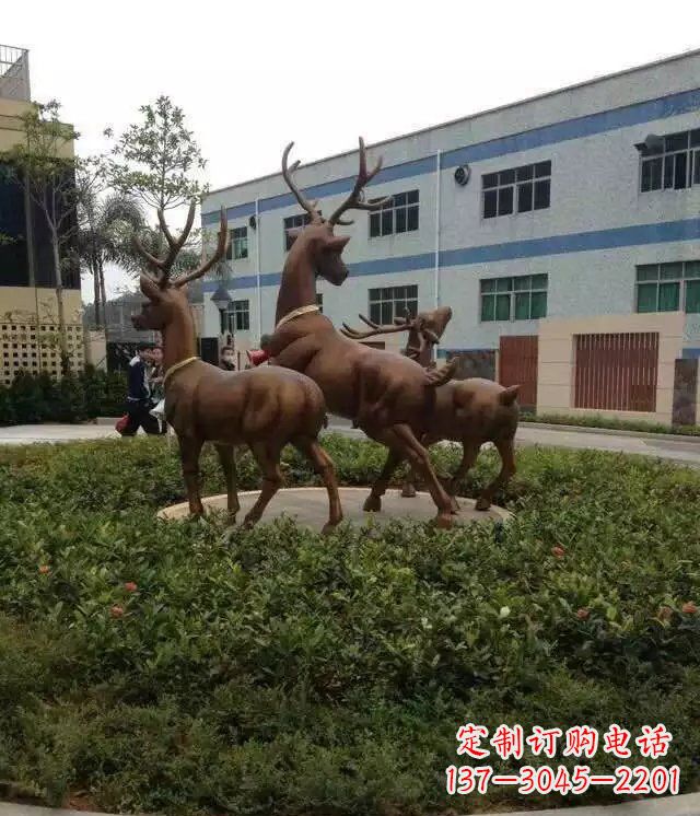 泉州梅花鹿小区铜雕精美礼品