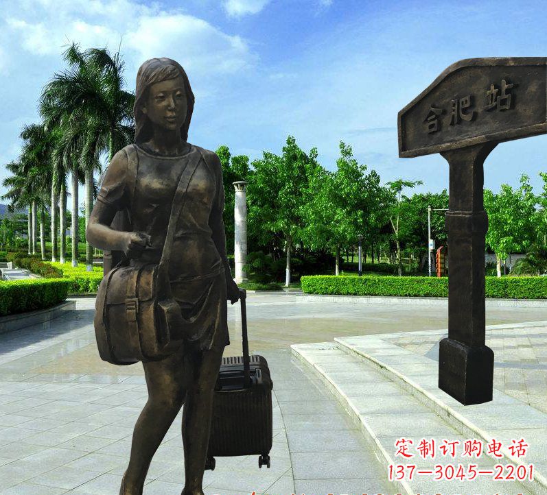 泉州美貌铸就的美女铜雕