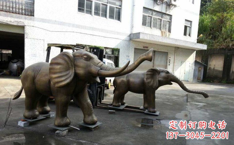 泉州典雅大象铜雕,精美艺术品