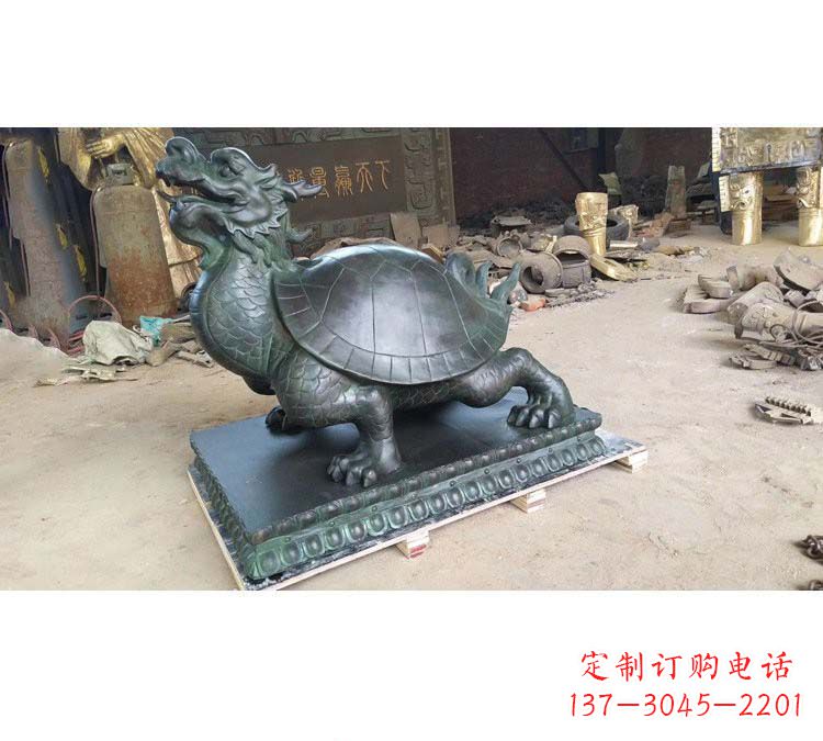 泉州门口青铜龙龟雕塑
