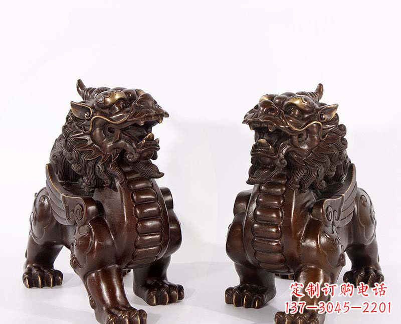 泉州弘扬中国传统文化，神兽貔貅铜雕