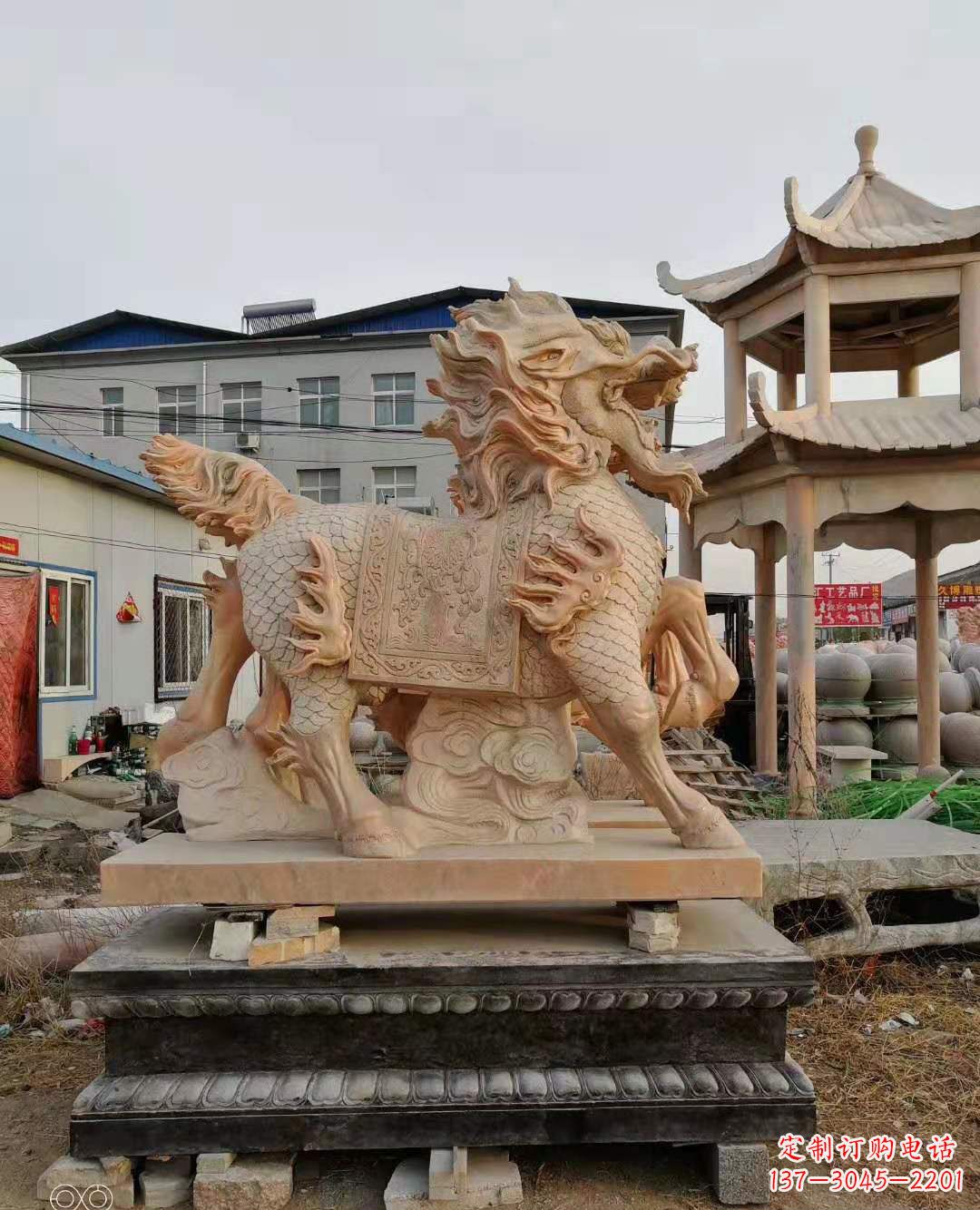 泉州麒麟石雕,中领雕塑独特定制