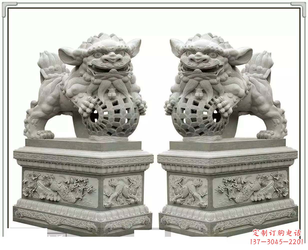 泉州精美网球狮石雕,匠心雕刻绝美网球图案