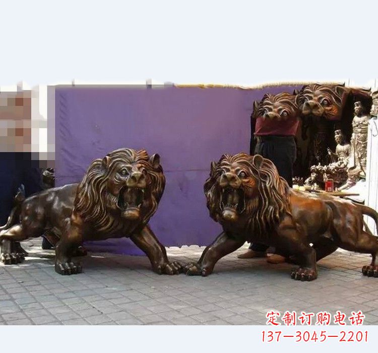 泉州中领雕塑精心打造的正宗西洋狮子铜雕,表面…