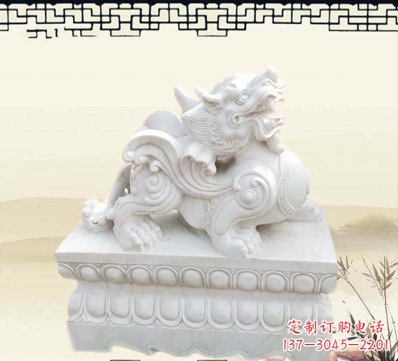 泉州精美貔貅石雕雕塑，烘托家门口的神秘感