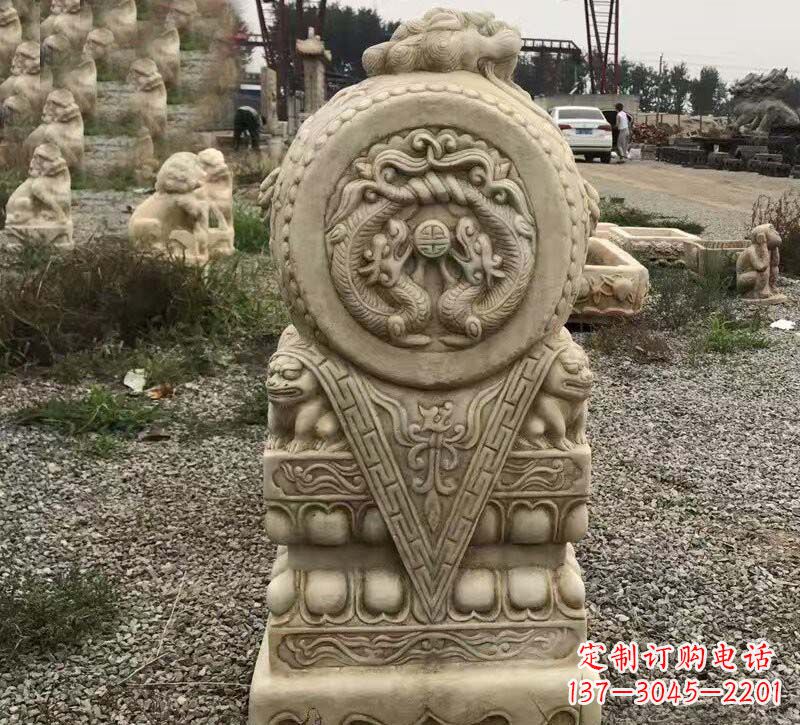 泉州门口镇宅仿古门墩石雕