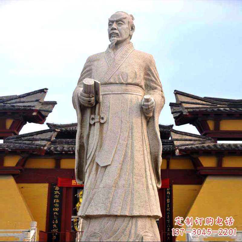泉州传承中华传统文化,传神孟子砂岩石雕塑