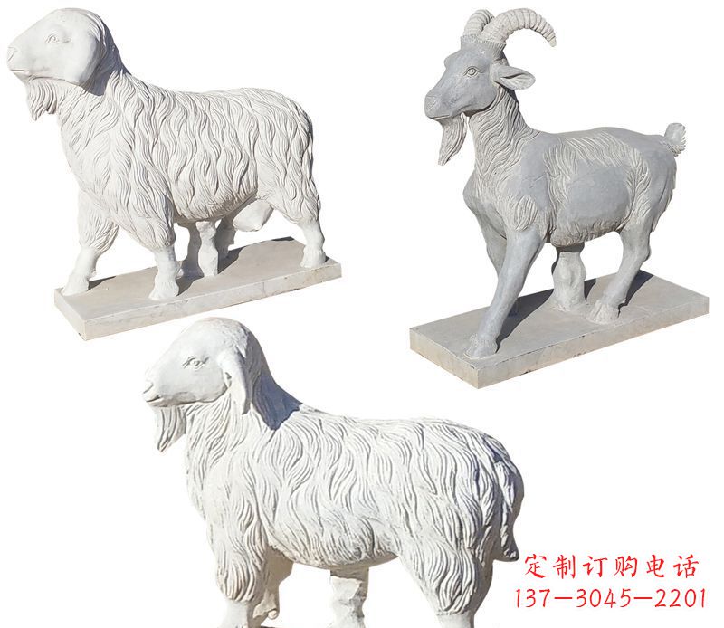 泉州绵羊石雕公园动物雕塑-精致耐用的绵羊雕塑