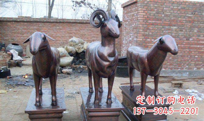 泉州绵羊铸铜雕塑,仿铜动物雕塑