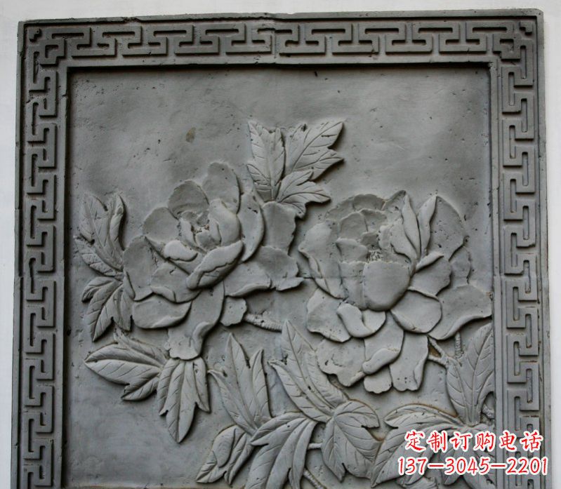泉州牡丹青石浮雕雕塑-精美的永久装饰