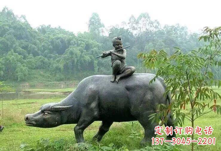 泉州艺术精美的牧童铜雕