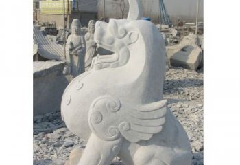 泉州汉白玉独角兽石雕，精美细腻，魅力无穷