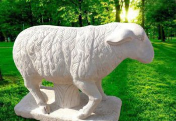 泉州中领雕塑的汉白玉山羊石雕是一件雕刻精美的…